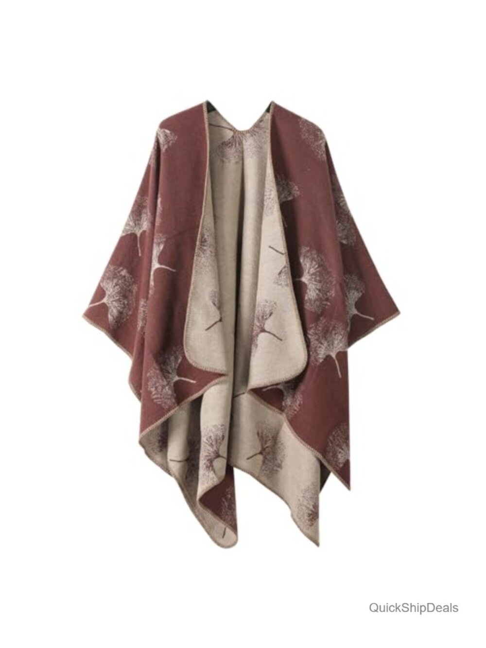 Soft Knit Poncho Shawl Wrap Open Front Travel Cape for Women